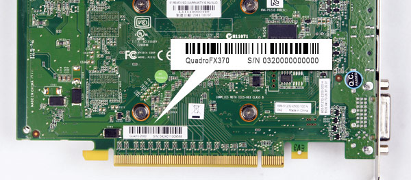 Graphics card serial number